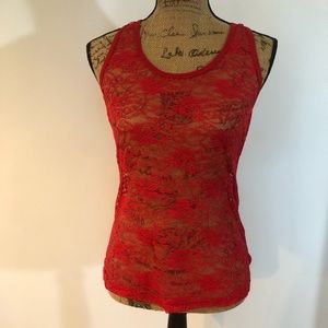 No Boundaries Red Lace Tank Top Sz Large 11/13